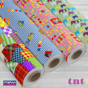 Tecido Estampado TNT Mewi Xadrez Verde Fundo Branco Metro 01017B