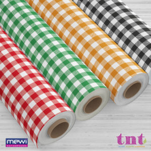 Tecido Estampado TNT Mewi Xadrez Verde Fundo Branco Metro 01017B