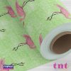 Estampa Flamingo com fundo verde